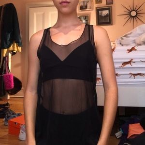 Sheer Zara tank top with bra